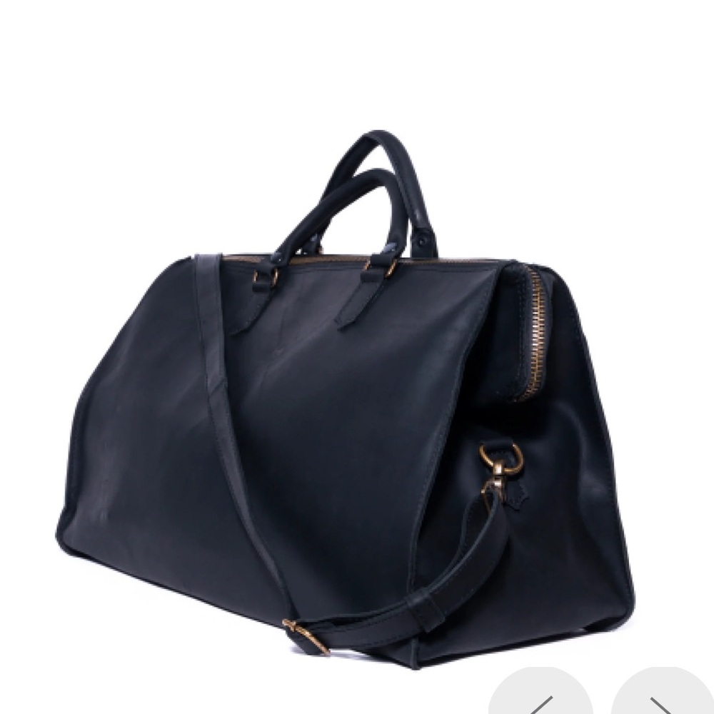 Mexican locally crafted Mr. Fox Black Leather Duffel Bag